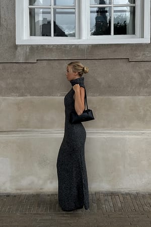Knitted Turtle Neck Maxi Dress