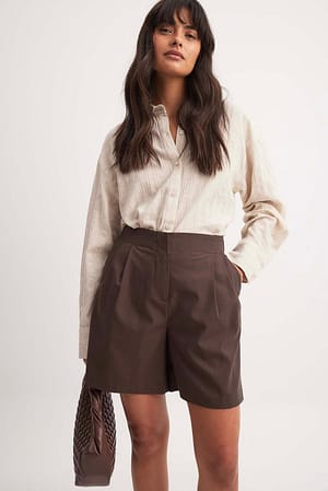 Viscose Mid Waist Bermuda Shorts