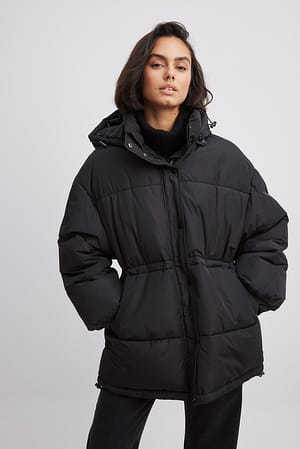 Waist Drawstring Padded Jacket
