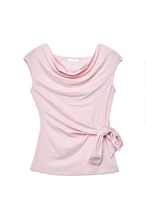 Light Pink Topp med knytedetaljer i livet