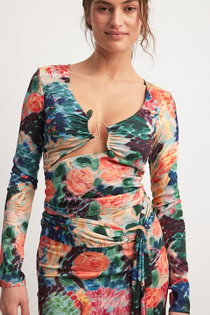 Top con estampado de nenúfares