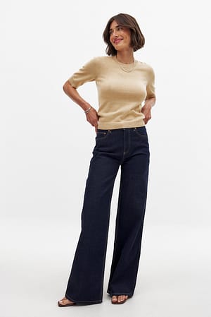Rinse Wash Wide High Waist Jeans