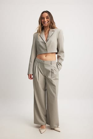 Pantalon de tailleur large à taille basse