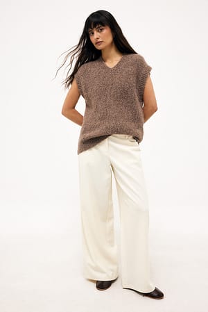 Wide Mid Waist Pocket Pants