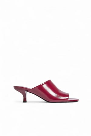 Burgundy Wide Strap Mules