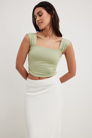 Khaki Wide Strap Top