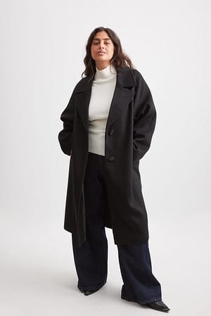 Manteau oversize en laine mélangée