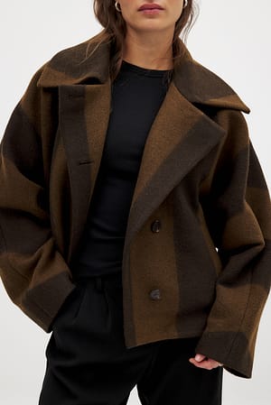Wool Blend Raglan Sleeve Jacket