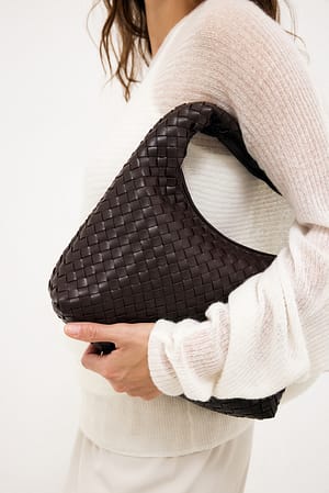 Brown Woven Handbag
