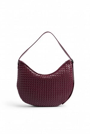 Burgundy Sac à main rond tissé