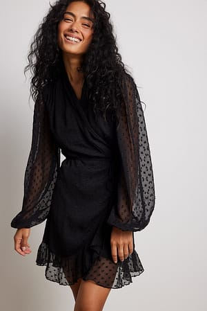 Wrap Dobby Mini Dress