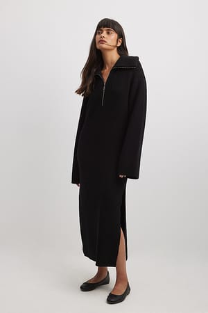 Zip Detail Knitted Dress