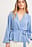 Long Sleeve Overlap Tie Blouse
