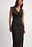 Pinstriped Slit Detail Midi Dress