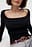 Ribbed Knitted Square Neck Top