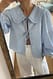 Off White Baumwollbluse mit Rüschenkragen