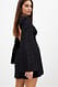 Black Anglaise-Minikleid mit Trompetenärmeln
