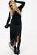 Black Asymmetrischer Midirock aus Spitze