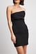 Black Asymmetrisches Bandeau-Minikleid
