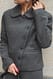 Grey asymmetrische kurz geschnittene Jacke mit Knöpfen