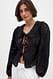 Offwhite Bluse mit Kragen und Ballonärmeln