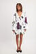White/Flower print Minikleid mit Ballonärmeln