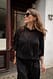 Offwhite durchscheinendes Top mit Bubble-Saum