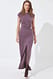 Dark Violet Maxikleid mit Schnalle und kurzen Ärmeln