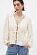 Offwhite Burn-Out-Top mit Puffärmeln