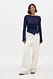Navy Top mit Knopfdetail