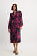 Pink Floral Midikleid mit Knöpfen vorne