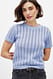 Light Blue Kurzärmeliges Strickoberteil