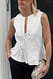 Beige Plissee-Top aus Leinenmischung