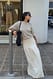 Beige Maxi-Plissee-Rock