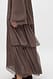 Brown Kaftan aus Chiffon mit Rüschen und langen Ärmeln
