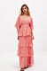 Pink Maxikleid aus Chiffon mit Rüschen