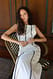 White Maxikleid mit Kontrastdetail