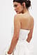 White Bandeau-Top aus Baumwolle mit Bubsaum
