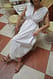 White Midikleid mit Spitzenbesatz aus Baumwolle