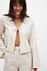 Beige Baumwollbluse mit Schnürung vorne
