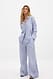 Grey/White Stripe Hose mit Crochet-Einsatz und mittlerer Taille
