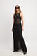 Black Gehäkeltes Maxi-Strickkleid