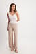 Beige Gehäkelte Hose mit halbhoher Taille
