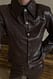 Brown taillierte PU-Jacke mit Krokodilprägung