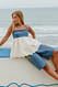 White Oberteil mit Denim-Detail