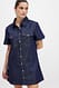Rinse Wash Minikleid aus Denim mit Hemdkragen