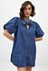 Dark Blue Mini-Jeanskleid mit Schnürung