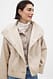 Light Beige Zweireihiger kurzer Mantel