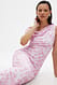 Blue Floral Bunches Drapiertes Maxikleid aus Mesh