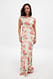 Blue Floral Bunches Drapiertes Maxikleid aus Mesh